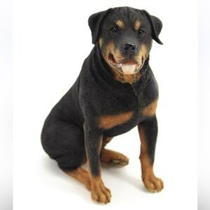Mookie. Realistic Black and Brown Rottweiler Dog Figurine